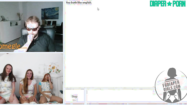 Chatty Omegle Fun, Glasses Off with Naughty Diapers - FRDiapergirls