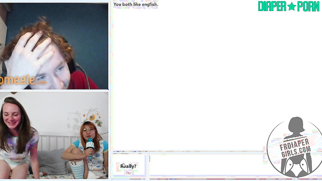 Chatty Omegle Fun, Glasses Off with Naughty Diapers - FRDiapergirls