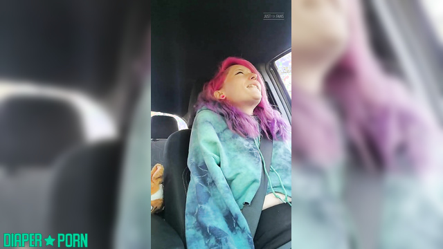 Succubunnie - Riding in the car while teasing herself remotely with a Lush toy