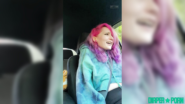 Succubunnie - Riding in the car while teasing herself remotely with a Lush toy