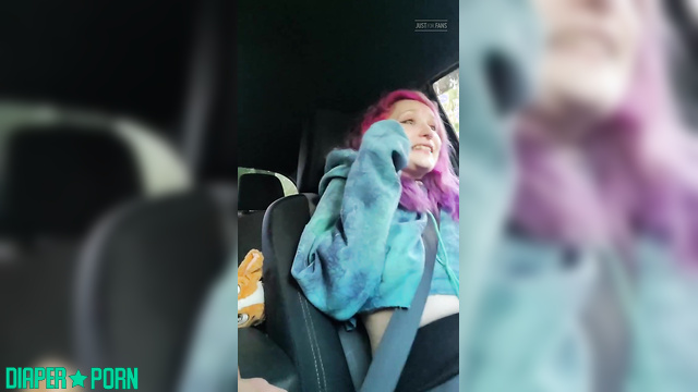 Succubunnie - Riding in the car while teasing herself remotely with a Lush toy