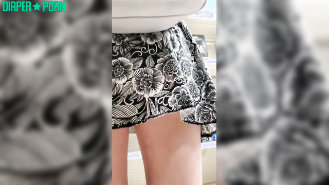 Brunette outdoors, diaper rustling under clothes - BabyFluffyBunny