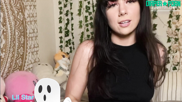 Tattooed Brunette Teasing in Tight Crinkly Diaper - daddaslilstar