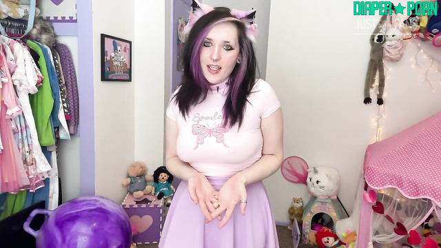 Topless multicolored hair deep throating dildo - succubunnie