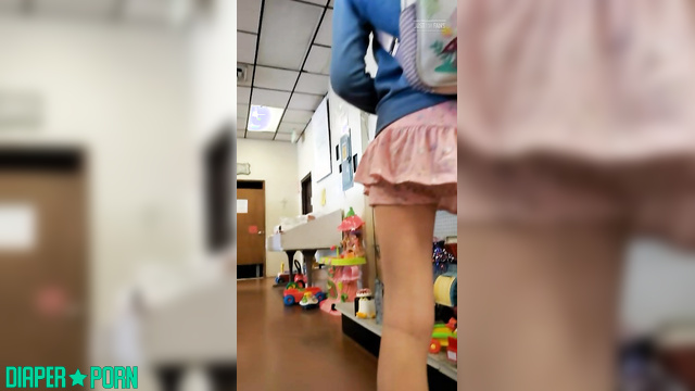 BabyFluffyBunny - Walks through the store casually wearing a soft diaper