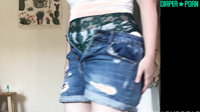 Brunette grinding in lace, diaper squishing - bbabybbear