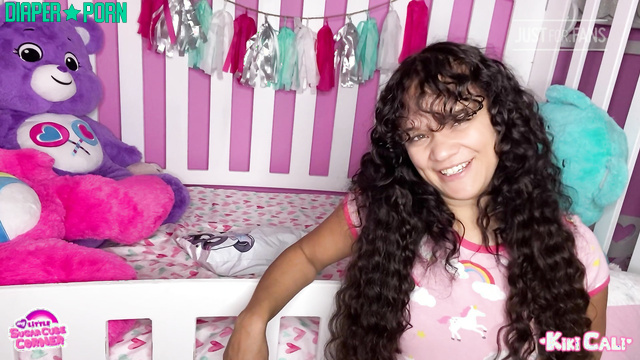 Brunette solo tease with playful pacifier suck - LittleKikiCali