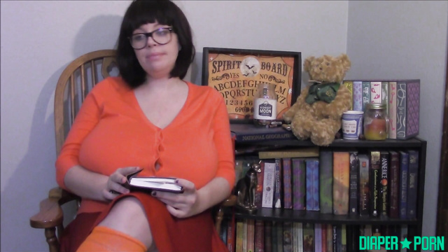 Brunette in glasses, tits bouncing as diaper crinkles - Lovely Lilith