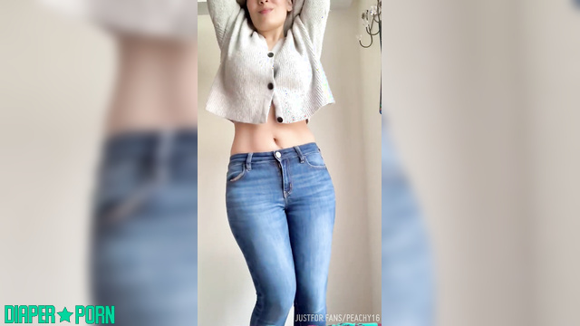 Topless Tease with Pampers Peeking - BabyPeachy