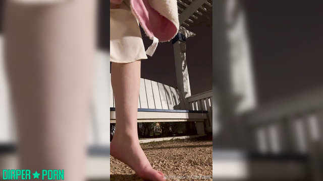 Blonde crinkling outdoors, padded thickly under clothes - LittleDiaperIdol