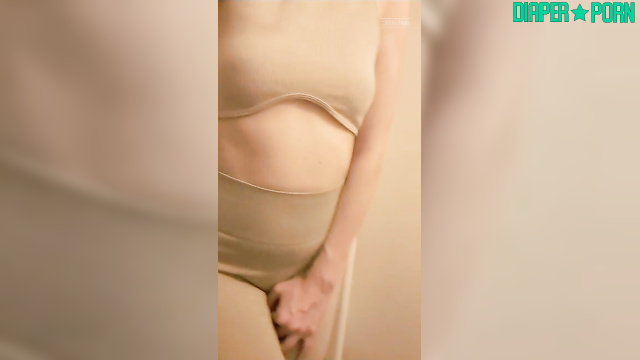 Brunette pissing hard, leggings soaked mess - DiaperRosie