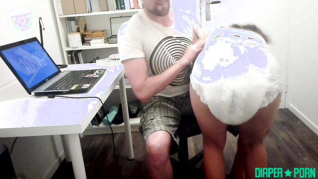 Daddy spanking naughty pampered ass, moaning loud - AsianDiaperCutie