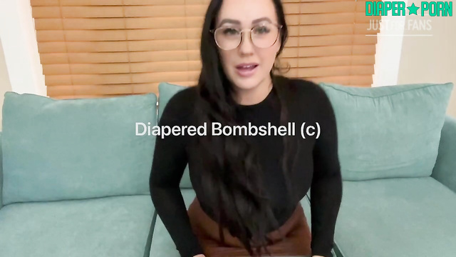 Glasses on, dildo sucking deep in thick diaper - sunbunnystella