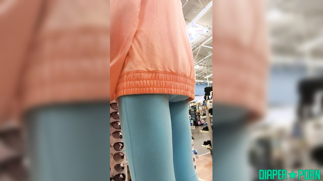 BabyFluffyBunny - Walking through the store in a nappy, feeling playful and a little shy