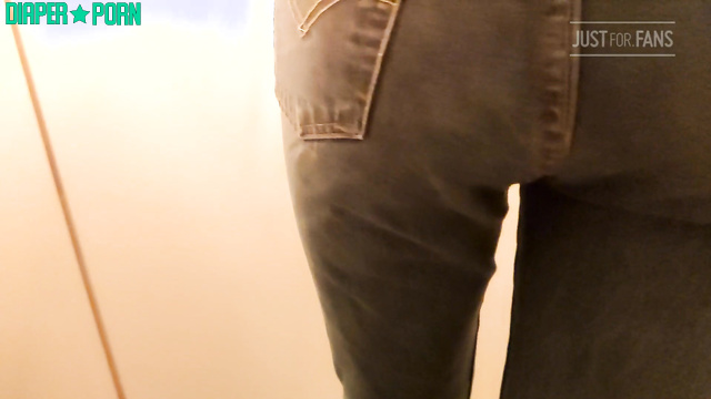DiaperRosie - Teases in tight jeans, playfully adjusting them to show nappy underneath