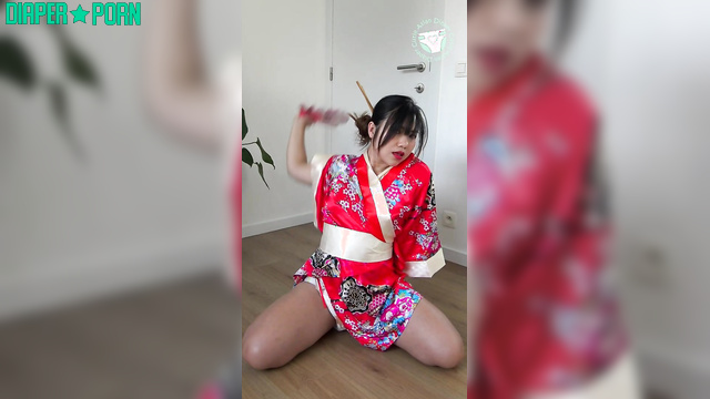 Asian tease with slow nappy grind - AsianDiaperCutie
