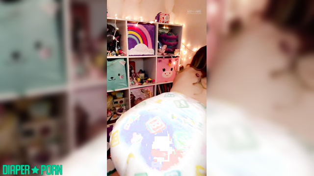 Topless regression with tattoos and nappy play - succubunnie