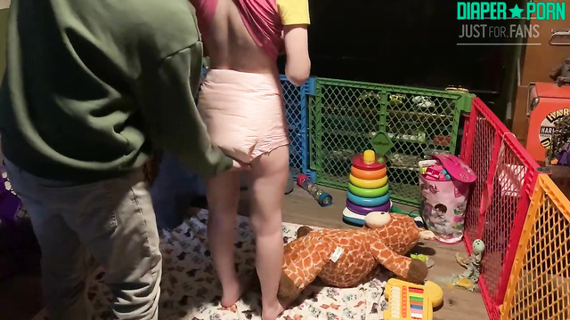 Blonde spanking and whining in daddy's arms - LittleDiaperIdol