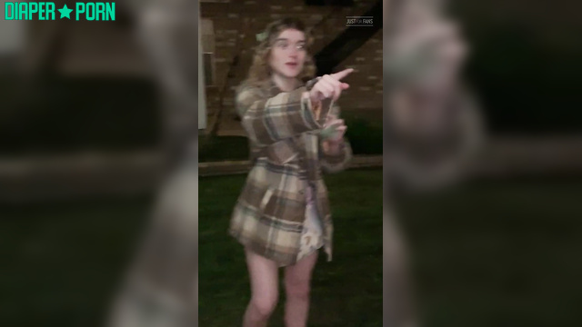 Outdoor blonde teasing solo in pampers - LittleDiaperIdol