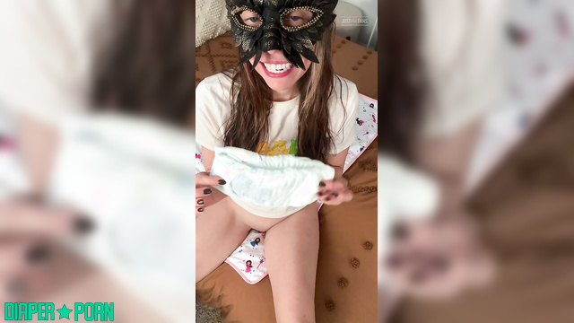 Masked brunette stuffs into jeans, snug nappy underneath - LolaAndThenSome