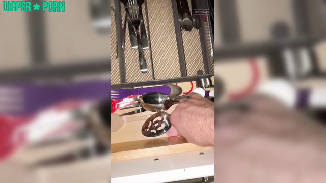 Topless redhead grinding chores in pampers - LittleDiaperIdol