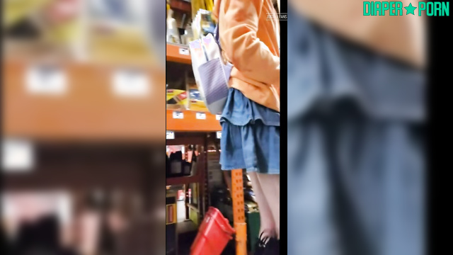 Naughty redhead leaking under nappy in public - BabyFluffyBunny