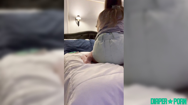 Grinding toy deep in pampers while moaning - LolaAndThenSome