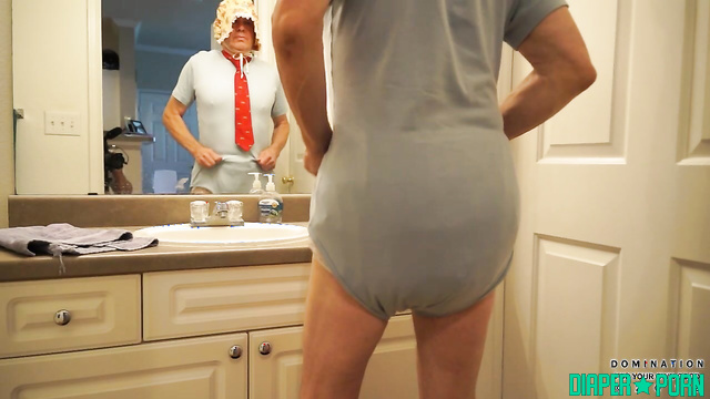 Milf in pantyhose dominates with diaper humiliation - Domination For Your Own Good