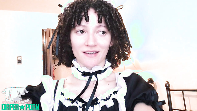 Maid Harley's stinky humiliation, wet diaper mess - Diaper Slave Harley