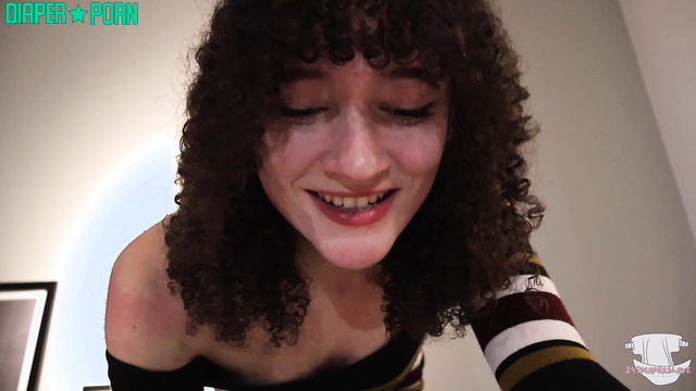 POV mommy humiliation, wet orgasm in messy diaper - Diaper Slave Harley
