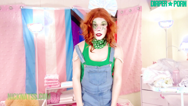 Trans femdom POV with diapered clown girl - Knicknatz