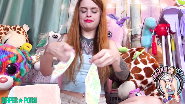 Babysitter's farting domination during diaper change - Milky Shell