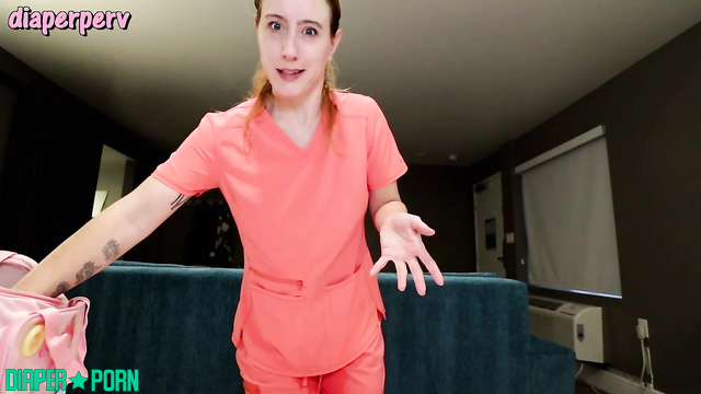 Ineed2pee Ineedamommy ABDL Diapers - DLVids Homecare Nurse Misty changes your messy cummy diaper with Misty Rein
