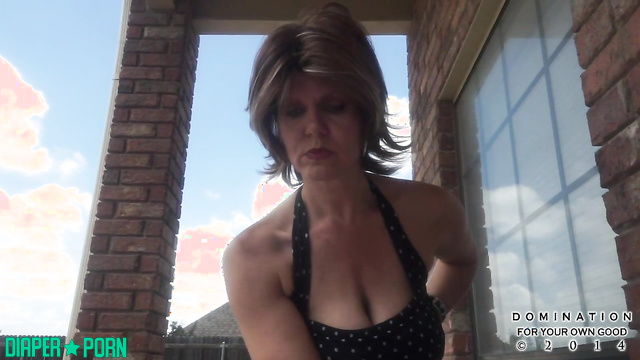 Mommy spanks hard, diapered humiliation for pool pissing - Domination For Your Own Good