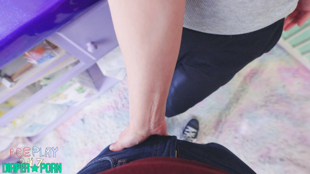 MILF's femdom diaper play with big tits on display - Ageplay 247