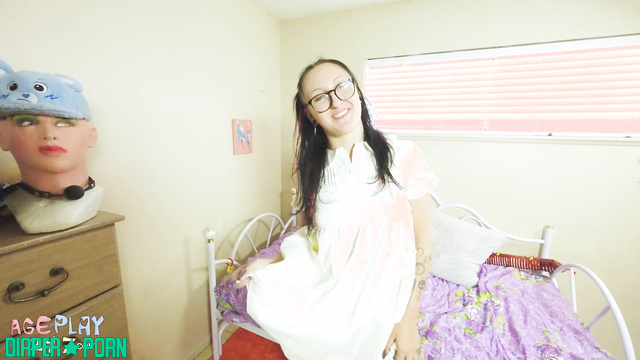 Masturbating in regression, diaper soaked - Ageplay 247