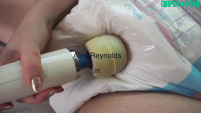 Brunette Alex Topless with Toy, Pampers Soaked - Spanked and Diapered