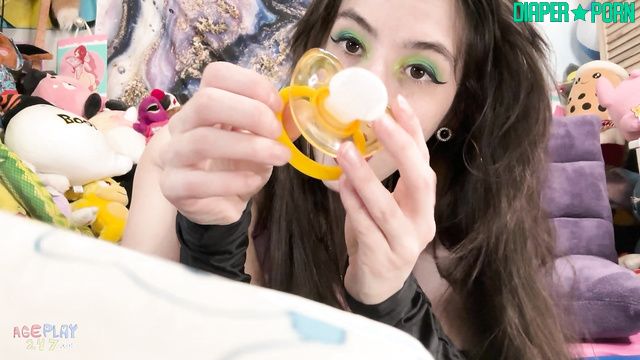 Sex toy teasing in sexy underwear, diaper cum fantasy - Ageplay 247