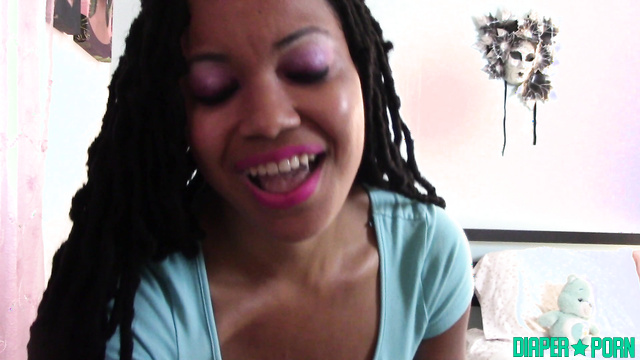 Ebony Brat Babysitter Teases with Diaper Revenge - Kitten Play