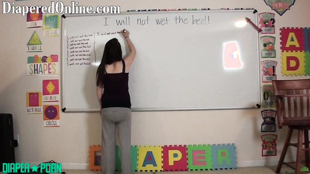 Brunette humiliation as diaper day unfolds - Diapered Online Clip Store