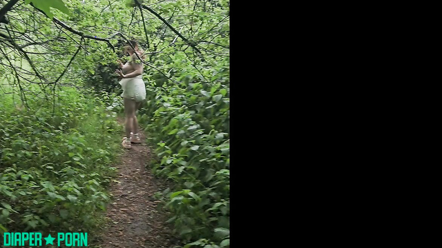 BBW brunette gagging on dick, ageplay in forest - KinkylilQT