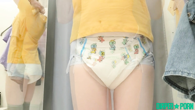 Redhead regresses solo with multiple diaper accidents - Little Lady Lumi