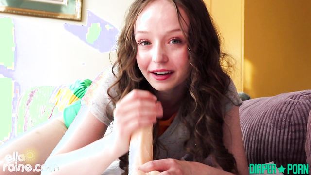 Brunette Sucking Dildo, Dirty Talk and Ageplay - Ella Raine ABDL