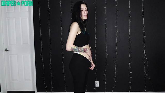 Liz Raw - Brunette showed that she was in a diaper, look