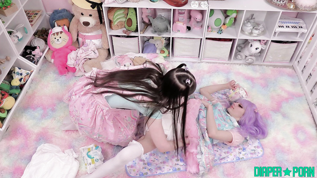 ABDreams - Chi carefully changes Nica’s diaper and tidies her up