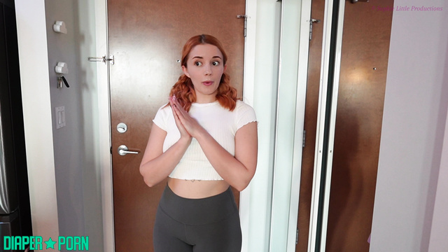 Sophie Little - Sexy maid in a diaper gives a blowjob