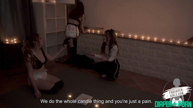 FR Diaper Girls - Lesbians teasing each other through diapers