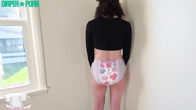 Diaper Slave Harley - Desperate incontinence in a tight diaper in the corner