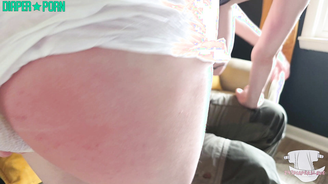 Diaper Slave Harley - Dirty spanking and funny corner time / girl in a diaper