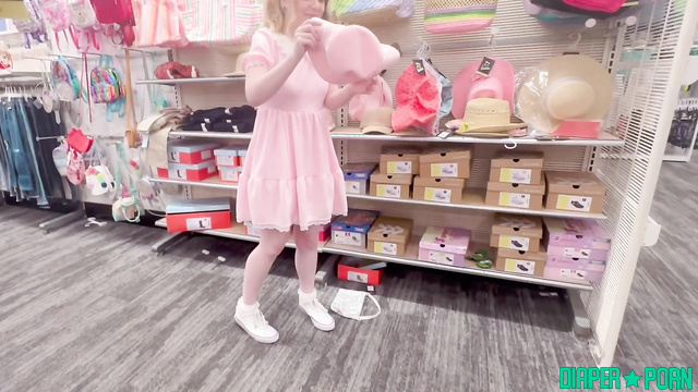 Diariesofababy - Oops, babe peed in diaper in a shop